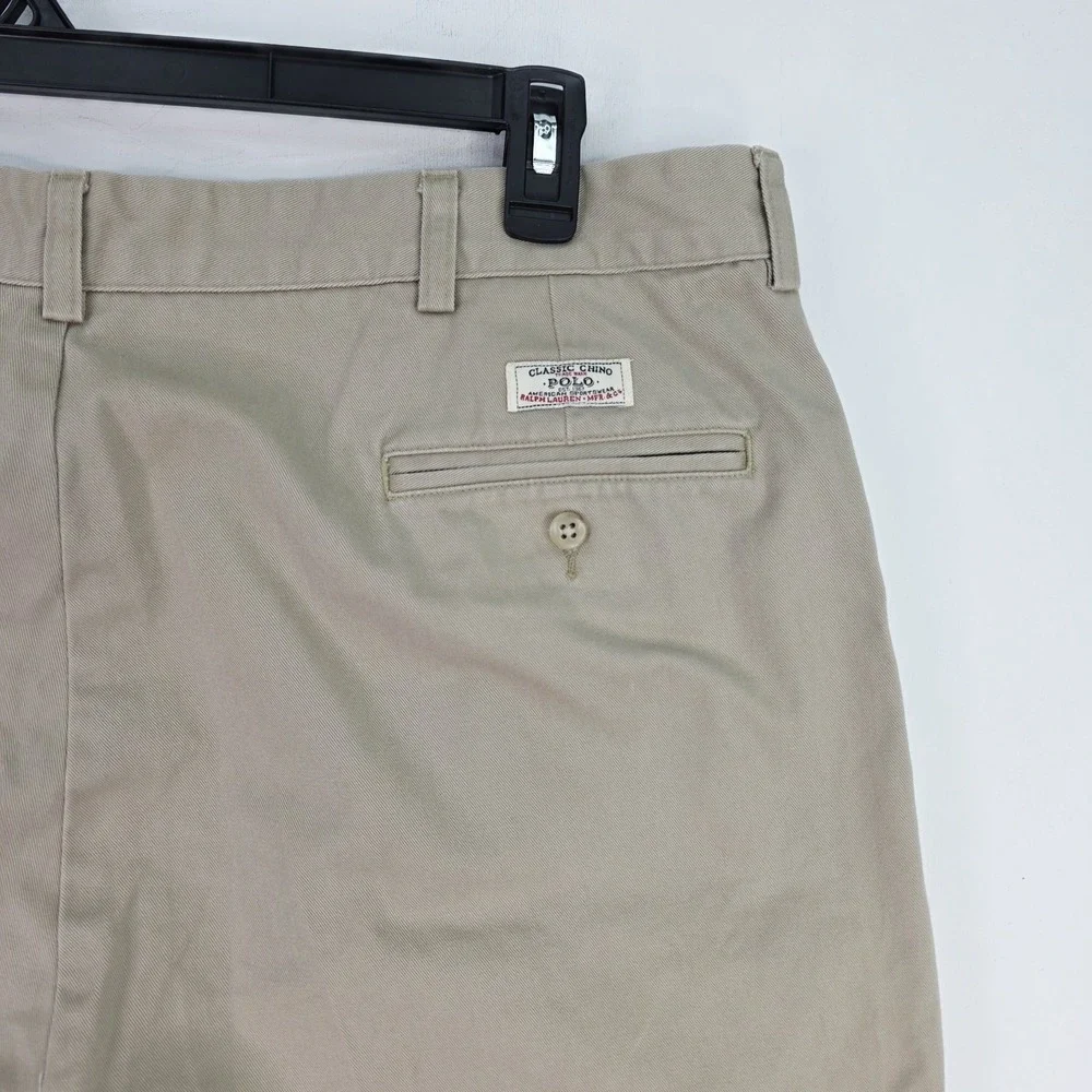 VTG Polo Ralph Lauren Hammond Pants Men 40X32 (Fit 38X31.5) Beige Pleated Cuffed